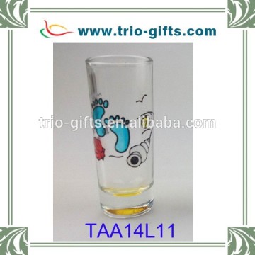 cheap hand painted shooter glass customized shot glasses beach footprint