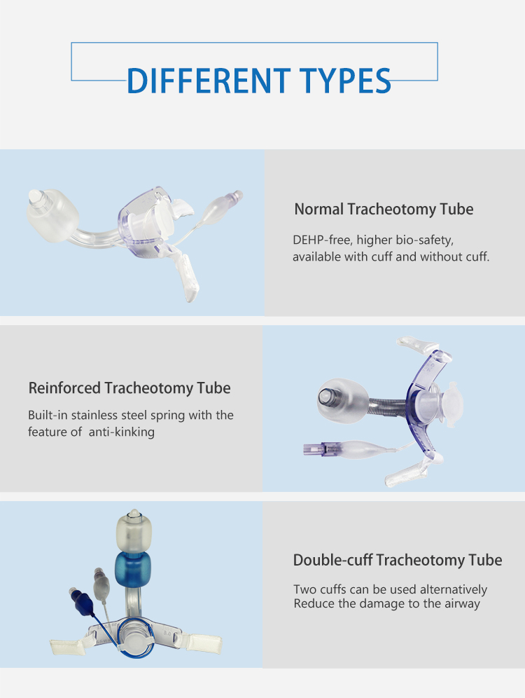 Medical disposable pvc uncuffed tracheotomy tube Reinforced tracheotomy tube