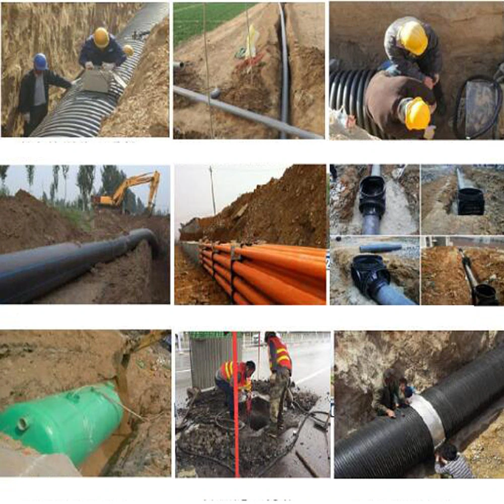 Plastic 50-Year Service Life Winding Structure Wall Drainage Pipeline Carat Pipe