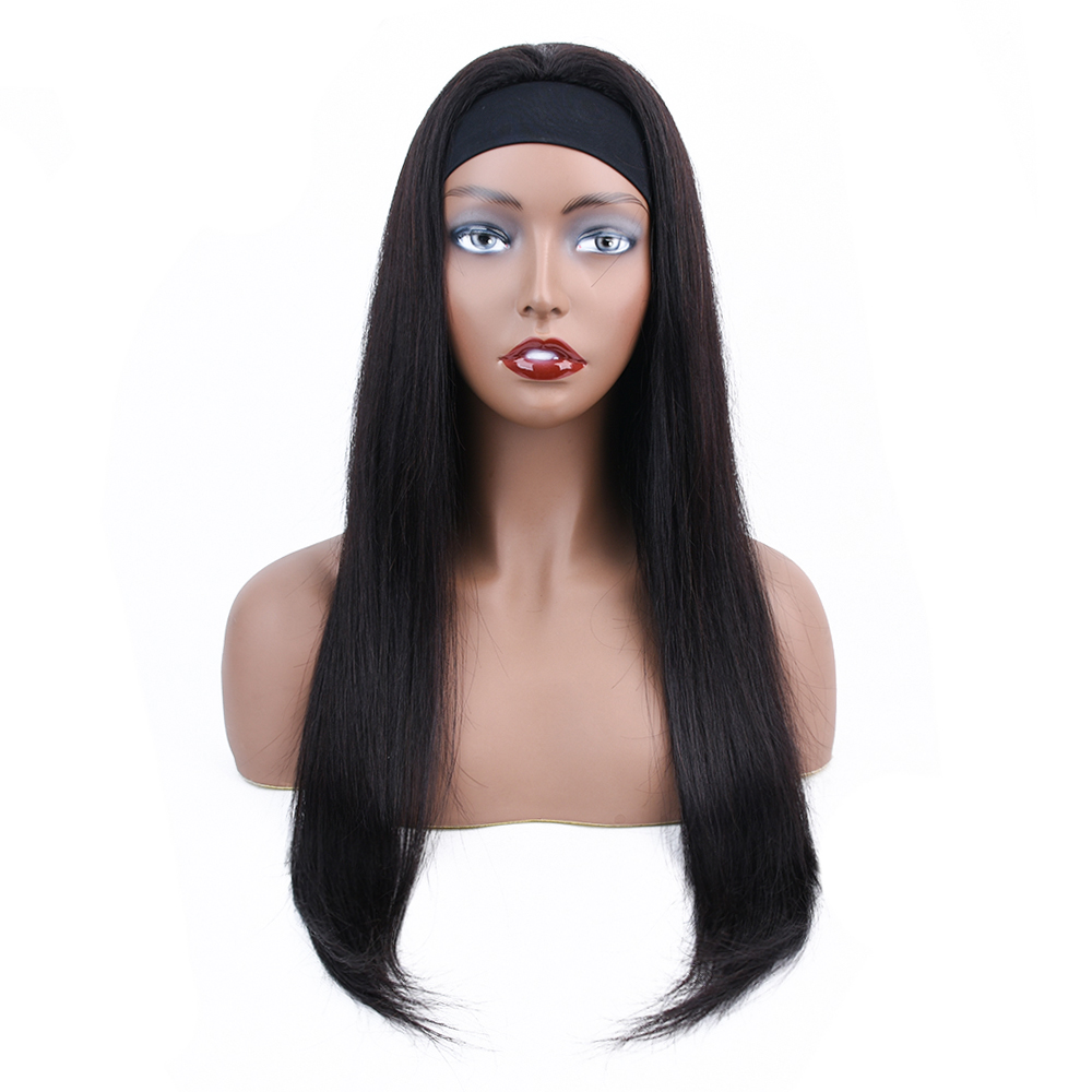 Fashionable 10A Nature Color Straight Head Band Wigs 10-28 Inch 100% Brazilian Human Hair Wholesale In Stock,100% Human Hair