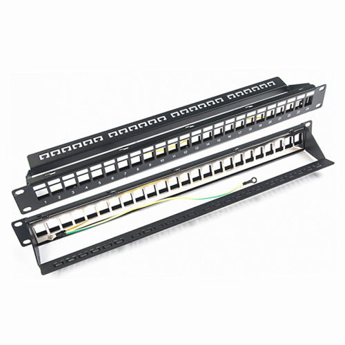 24 port Black STP patch panel without modules