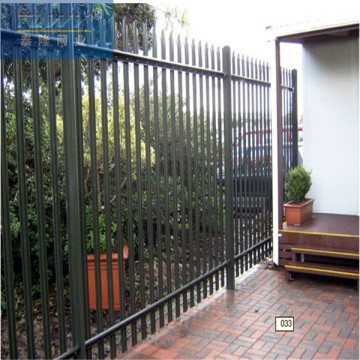 Powder coated palisade fence