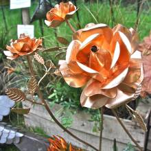 outdoor decoration modern metal copper rose garden sculpture