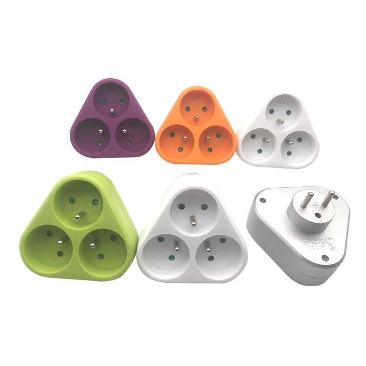 French type triangular adapter without switch