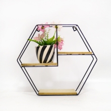 Wall-Mounted Metal and Wood Square Cube Shelves - Decorative Wall Rack Design