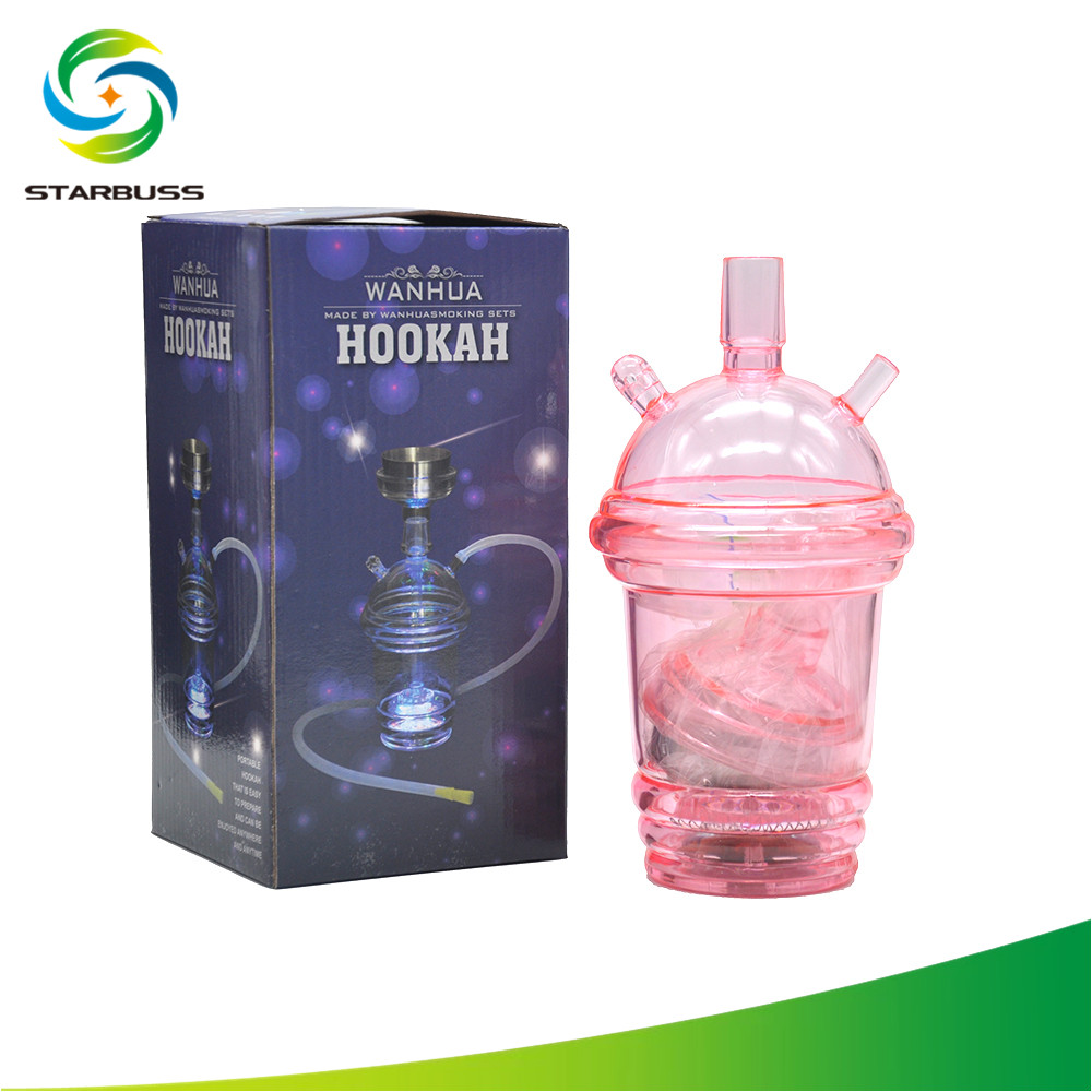 Portable All-In-One Travel Hookah with LED light Hose Charcoal acrylic Holder Tong Nargila custom logo 380g