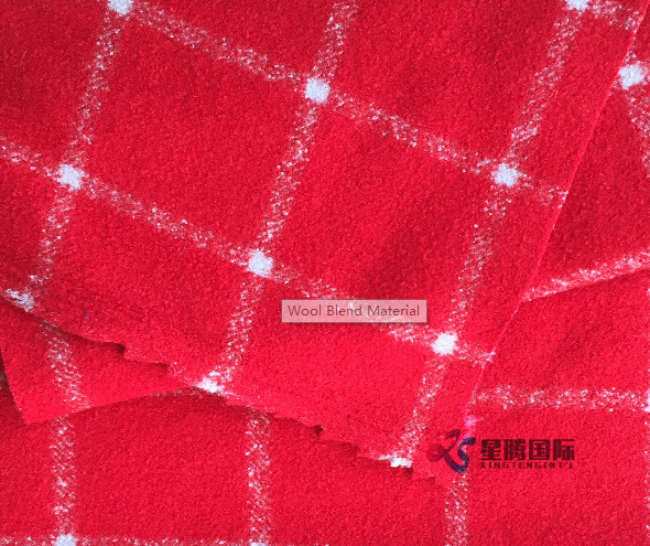 Windowpane Check Pattern Double Face Woolen Fabric