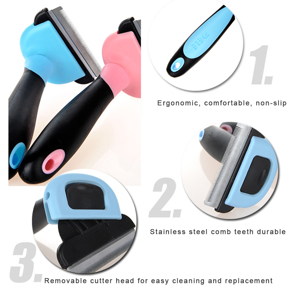 Peines para el pelo Cabello Quite los gatos Herramientas para cepillar el cepillo Mascotas Quitacables desmontables Retire el gato flotante 2 Dog Combs Hair Remove Cats Brush Grooming Tools Pet Detachable Hair Clipper Remove The Floating Cat 2