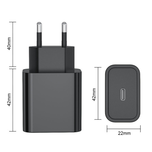 Zwart wit type C PD 18W Lader