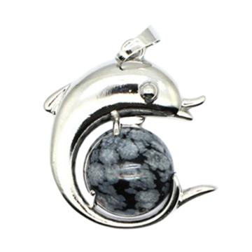 New Arrival Natural Stone Dolphin Pendant Gemstone Healing Dolphins Charm Pendant for DIY Jewelry Making