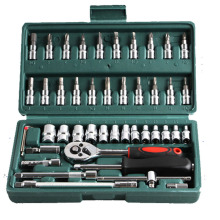 46pcs Automotive Tool Set: Hand Tools & Impact Spanners in 1/4 Inch Socket Size