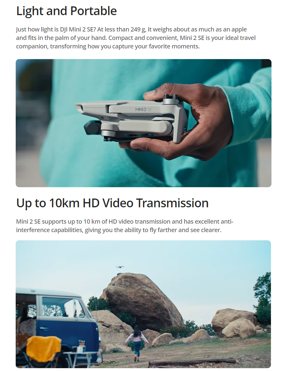 DJI Mini 2 SE Newest Camera Drones 2.7K/30fps Video 10km HD Video Transmission Professional GPS Quadcopter Mini 2 SE Hot Sale