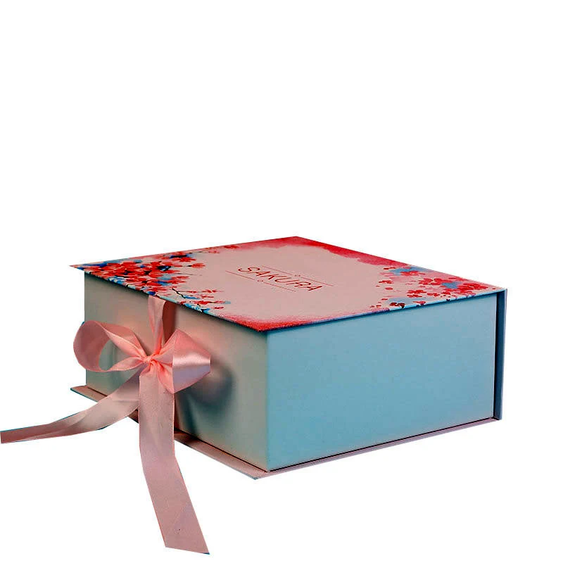 Hot Sell Custom Paperboard Recycle Gift Box with Ribbon