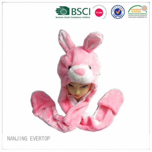 Ragazze rosa peluche lunga cappello sciarpa guanti