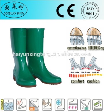 Green Men's Safety Gumboots with Steel Toe