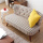 Japanese Wooden Legs Loveseat Linen Armless Sofa