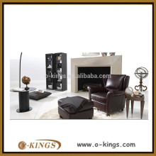 brown leather sofa with feet rest for sell