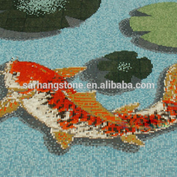 customized blues swimming pool glass mosaic designs