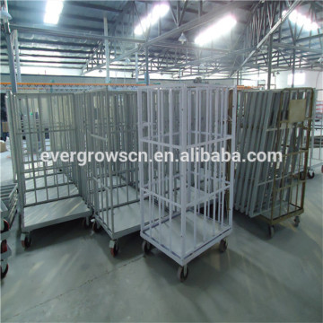 A frame supermarket or warehouse application foldable steel logistics trolley