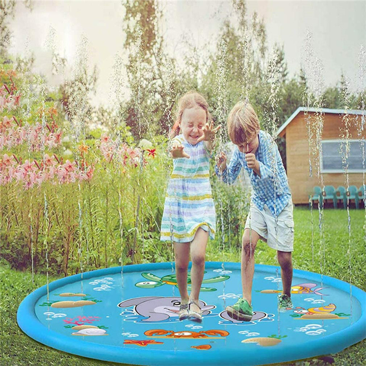 Spot  foldable Children Dolphin Version Play Water Mat Lace Letter Sprinkler Mat Pet Sprinkler Water Mat Toys