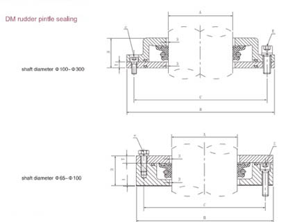 DM rudder pintle sealing