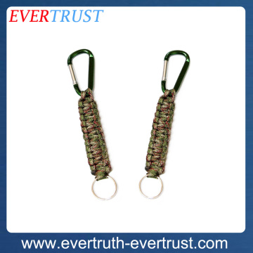 promotional custom carabiner paracord with keychain