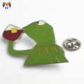 Distintivo per spillo di metallo con rana animale da cartone animato