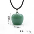 3D Cherry Quartz Apple Pendant Necklace for Women Girls