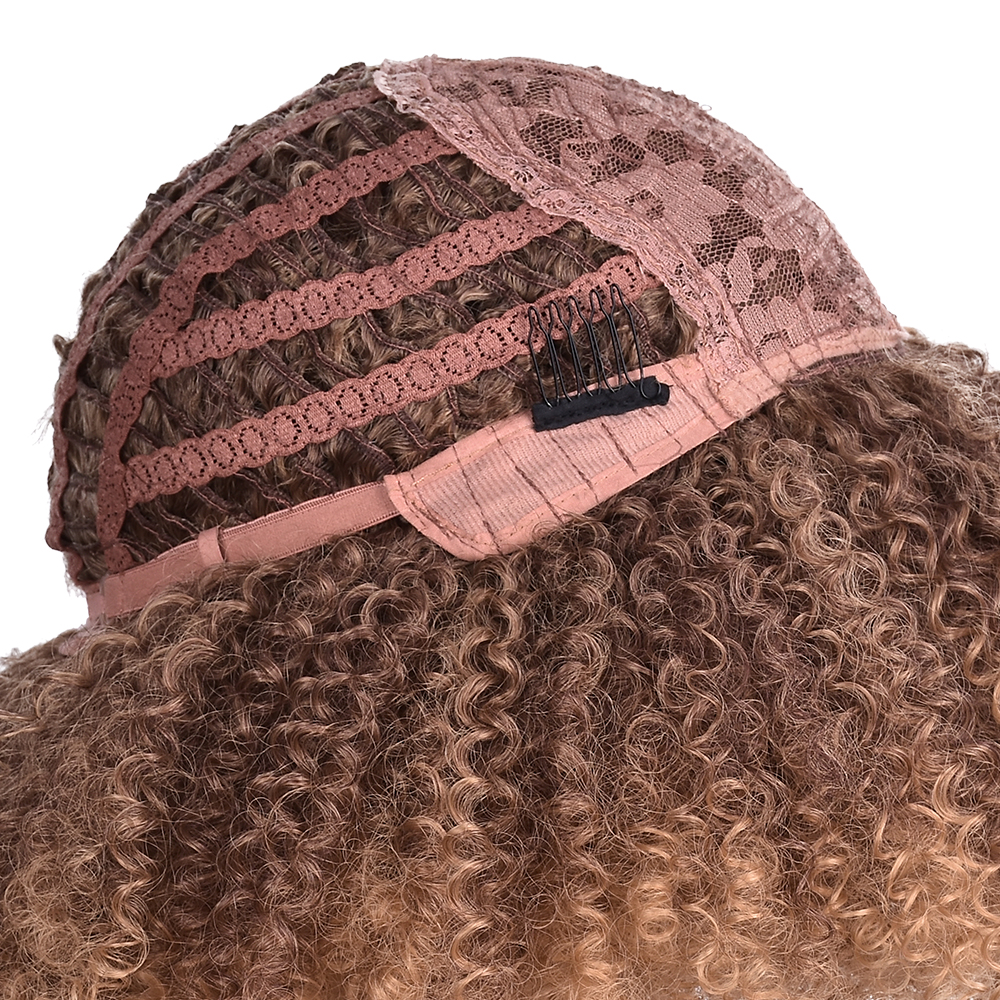 Wholesale high quality wigs Customizable colors afro kinky curly wig short synthetic fiber hair wigs for black women