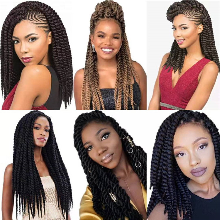 12Strands/Pack Thick Twist Braids Big Senegalese Braids Prelooped Crochet Hair Synthetic Extensions 14 18 22inch