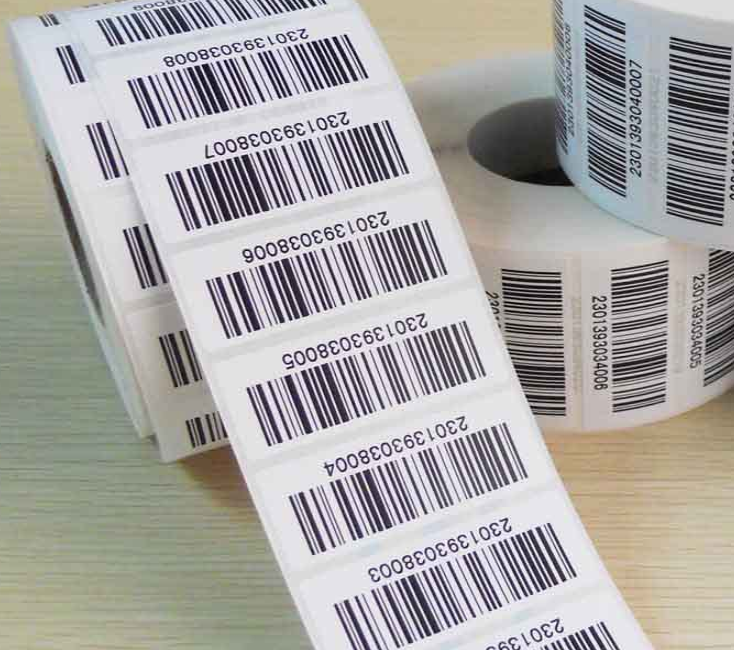 Label nomor seri barcode kustom, label segel