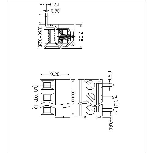 AT303R-3.81XXX-A PCB Screw Terminal Block 