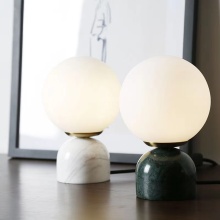 Nordic Lighting Glass Shade Marble Base Modern Table Lamps for Bedroom