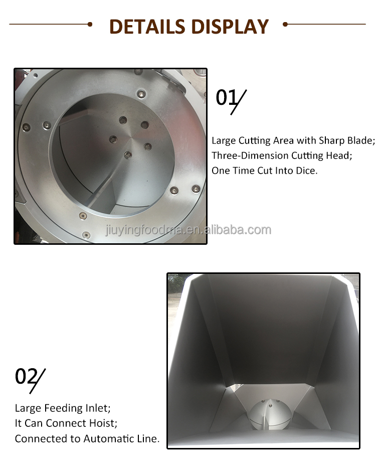 Multi-functional vegetable and mushroom dicer machine with large product input