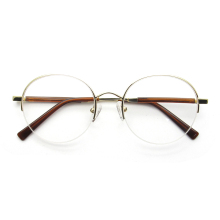 Custom Logo Fashion Round Metal Spectacle Frames - Half Rimless
