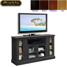 54 inch Charcoal Grey 4 Glass Doors Rustic TV Console Tables