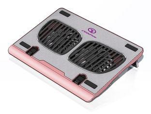 Aluminum 2 Fan 120mm Laptop Cooling Pads , Pink laptop cool