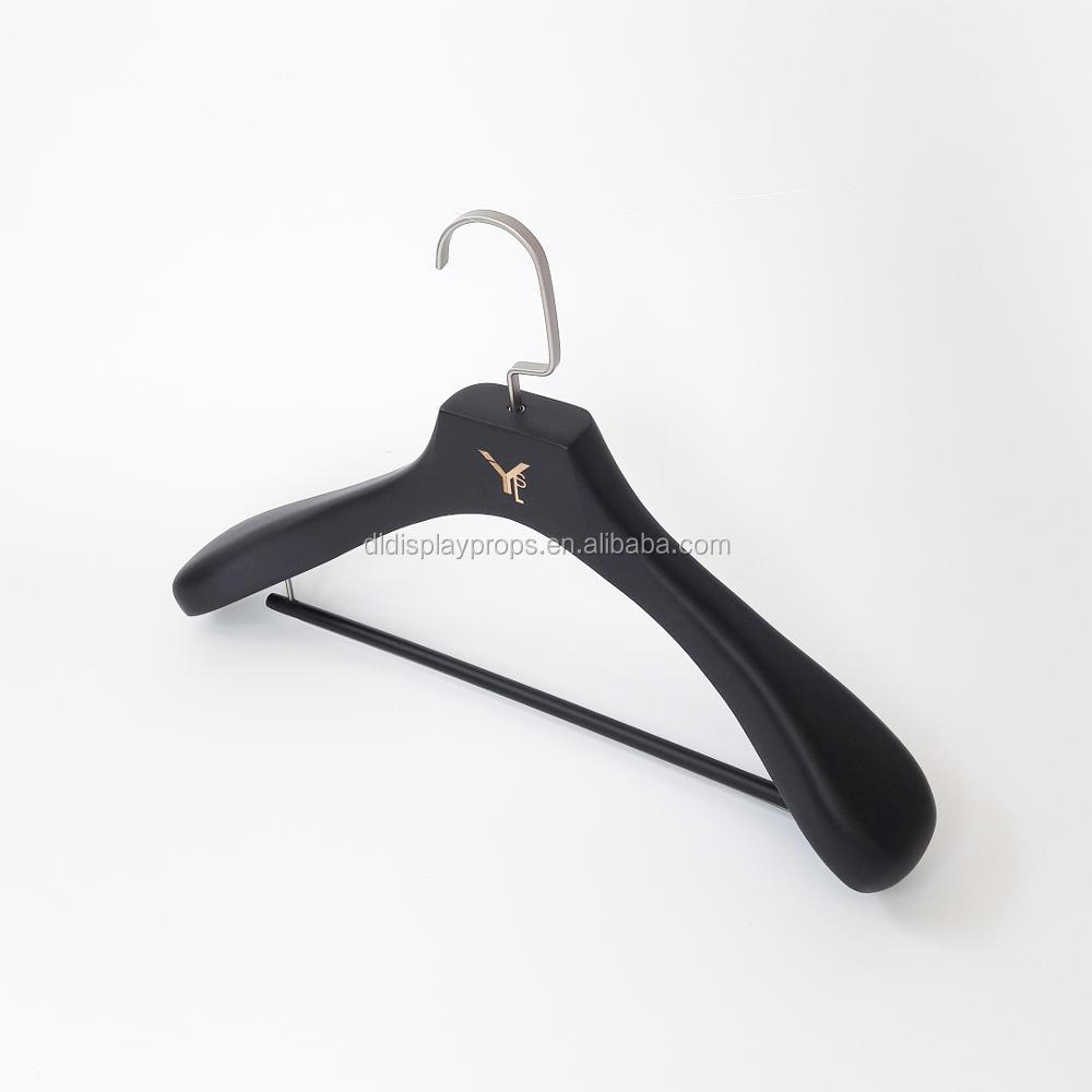 DL1318 Men Wooden hangers for suit/coat/ pants hanger with bar clothes hanger stand