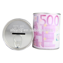 Money box.Money Tin Can.Money Pot,Money Bank,piggy bank,round shape saving pot tin box
