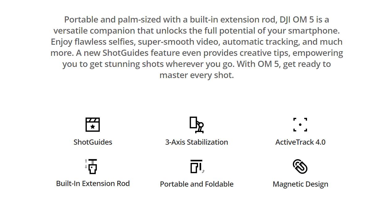 Hot Sale Original In Stock New DJI OM 5 Built-In Extension Rod 3-Axis Active Track 4.0 Portable and Foldable DJI OM 5