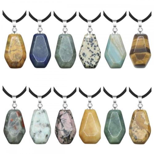 GreenJoan Healing Crystal Coffin Gemstone Pendant Necklaces