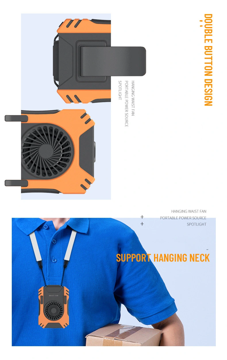 Waist Hang Fan Hang Neck Fan with Power Bank