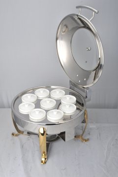 Round Chafer with Buffet Frame and Heater