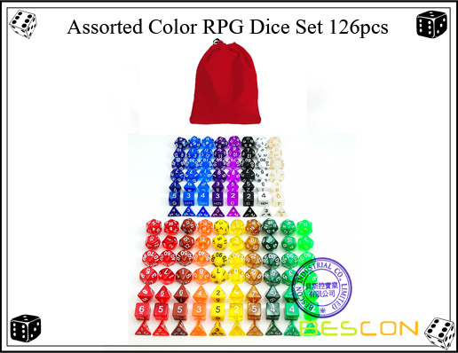Verschiedene Farb-RPG-Würfel-Set 126-tlg Assorted Color RPG Dice Set 126pcs