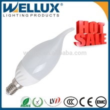 White Glass CE RoHs COB E27 E14 Candle Light Led Flame Shape Bulb