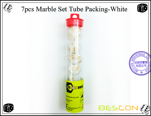 7pcs Mármol Set Tube Embalaje-Blanco 7pcs Marble Set Tube Packing-White