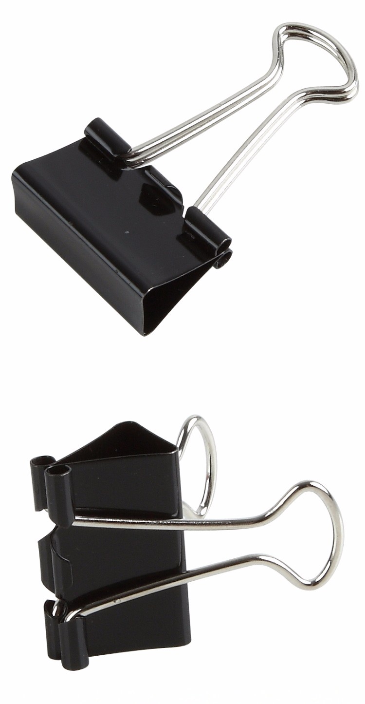 Hot selling 15mm black clips , new design metal binder clips set