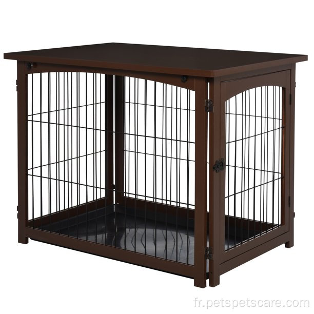 Maison de table de compagnie de cage pour chiens décoratif en bois