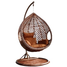 High Quality Water Drop Swing Chair with Metal Stand - Leisure PE Rattan Hanging Chair
