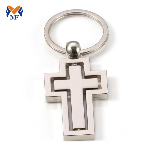 Metal Cross nøglering mockup